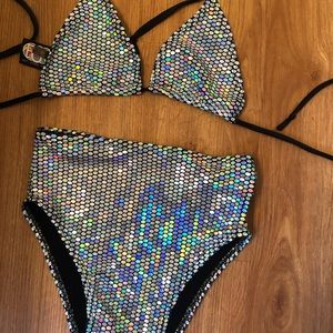 Eat Sleep Rave disco top and bottom set